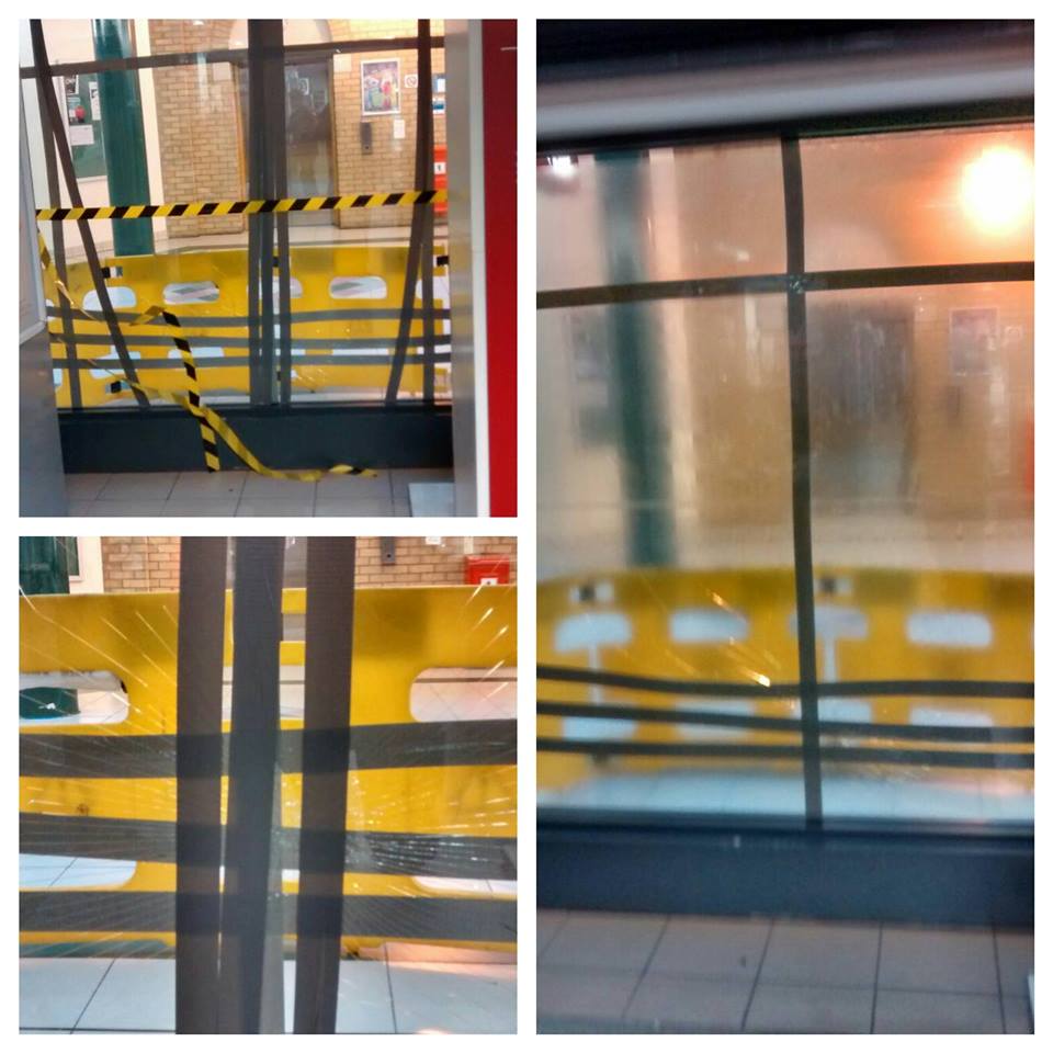 three photos showing the fitting of window film
